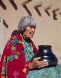Maria Martinez was the most famous of Pueblo potters. "As Maria prepared to have her photograph taken, she asked Lois if she could wear the turquoise necklace Lois had on. Lois has always treasured this photograph and the necklace because of this." J.J.